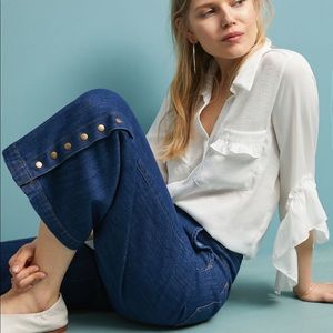 Anthropologie wide legs dark denim